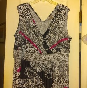 Maxi Dress, size 22/24, Avenue brand, white, black